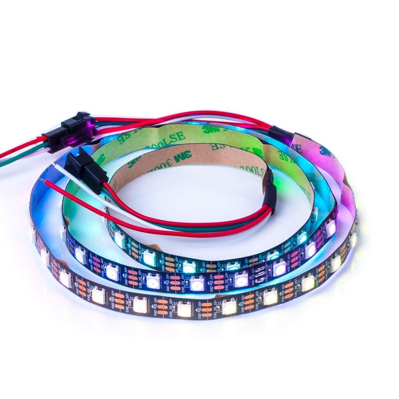 BTF-LIGHTING WS2812B RGB ECO LED Strip, Chasing Effects 5050SMD Individually Addressable 3.3FT 60Pixels/m Flexible Dream Color IP30 for Bedroom DIY Projects DC5V(No Adapter or Controller) - Image 1